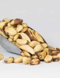 Brazil Nuts in a silver scoop