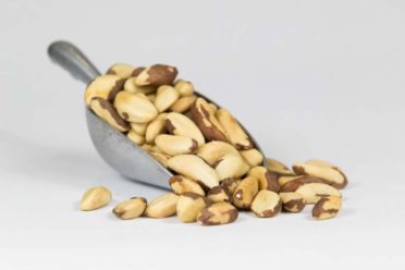 Brazil Nuts in a silver scoop