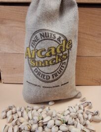 Pistachios in a Burlap Bag