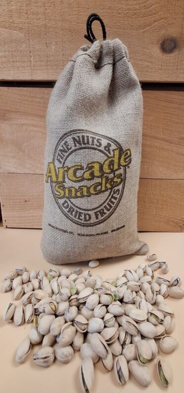 Pistachios in a Burlap Bag