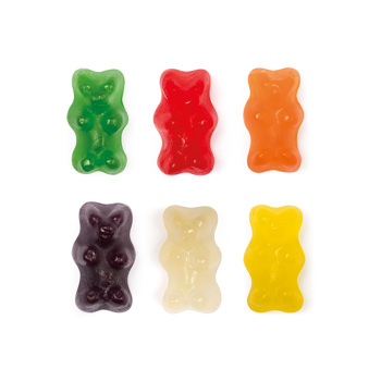 Colorful sugar free gummy bears
