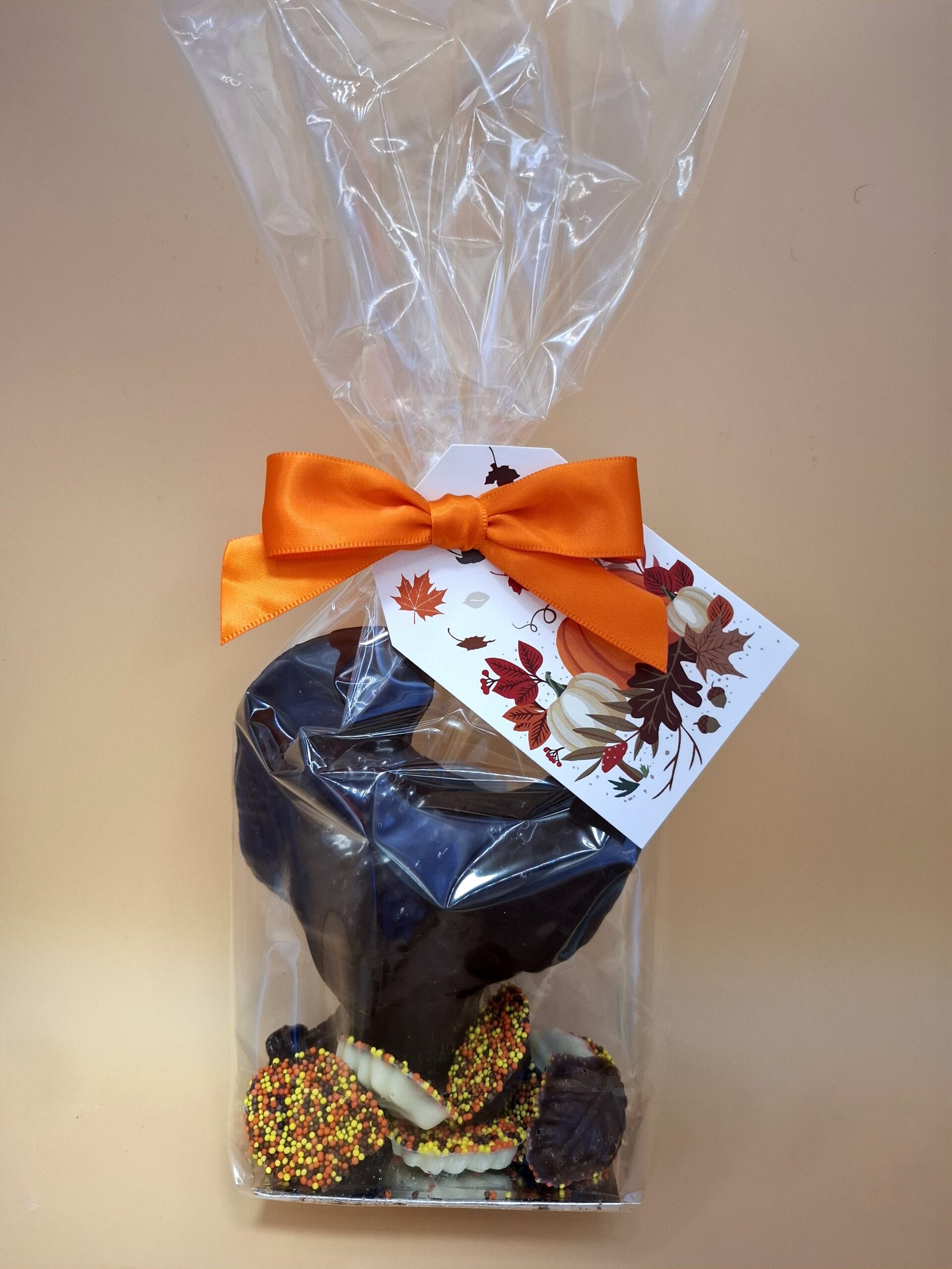 Gourmet Chocolate Turkey - Thanksgiving Table favors in Milk, white and dark chocolate turkeys with homemade nonpareils shaped as leaves.