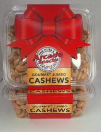 Gourmet Jumbo Cashews in a bow with bow