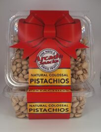 Natural Pistachios in a box with a bow