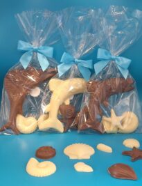 Hand Crafted Belgian Chocolate Shaped Fish and Seashells