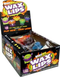 Colorful chewy wax candy lips