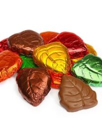 Milk Chocolate wrapped in colorful Foil Leaves