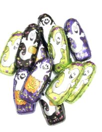 Milk Chocolate wrapped in ghost themed foil.