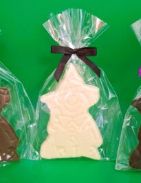 Solid Chocolate witches in milk, dark and white chocolate