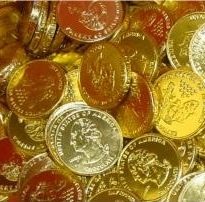 Milk Chocolate Gold Coins in gold foil