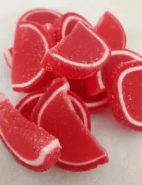 Large jelly slices red in color with white rind