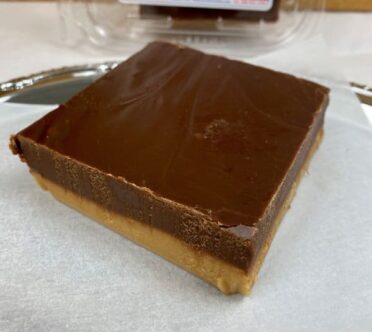 a chunk of chocolate peanut butter fudge