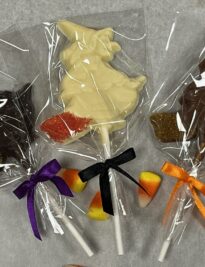 Milk, Dark and White Chocolate Witch Lollipops