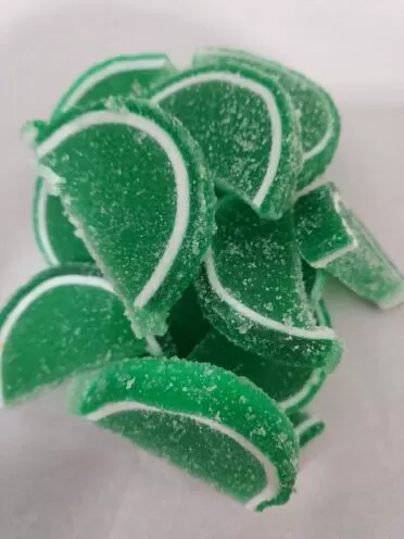 Large jelly slices green in color with white rind