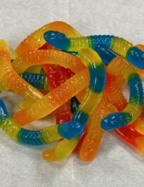 Assorted color sugar free gummy worms