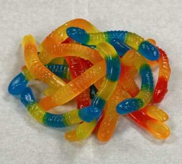 Assorted color sugar free gummy worms