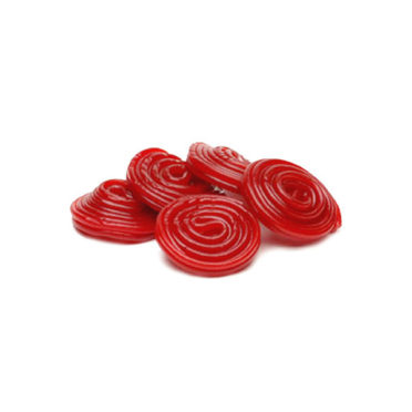 Six red Licorice wheels
